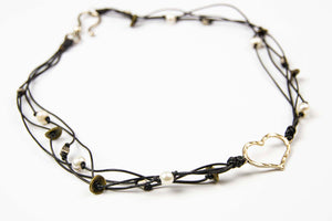 Arun Heart Necklace - Black